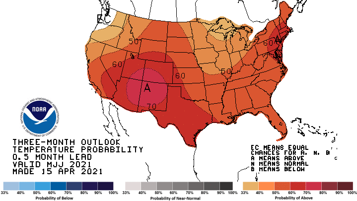 Three Month Temperature Probability Outlook